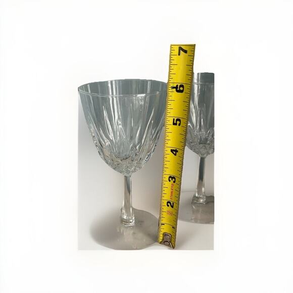 (4) Cristal D'Arques Diamant Claret 5 3/4” Wine Glasses France Vintage Clear - Picture 3 of 11